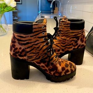 Cheetah print boots from ALDO. Only worn once.